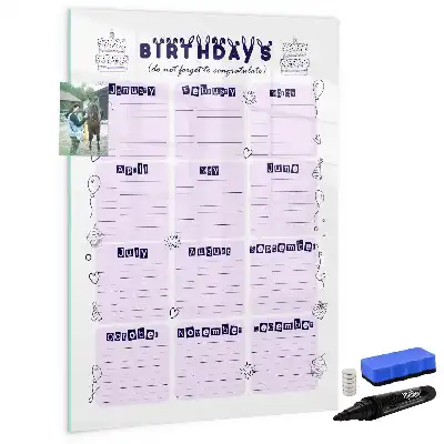Glazen magneetbord met decoratieve print van Geboorteplaats