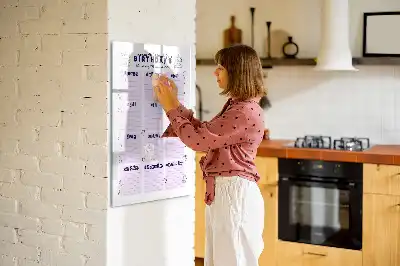 Glazen magneetbord met decoratieve print van Geboorteplaats