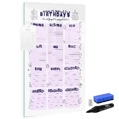 Glazen magneetbord met decoratieve print van Geboorteplaats