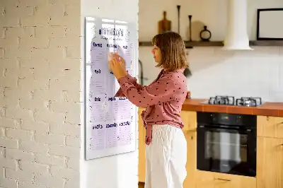 Glazen magneetbord met decoratieve print van Geboorteplaats