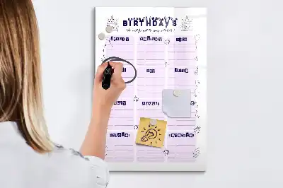 Glazen magneetbord met decoratieve print van Geboorteplaats