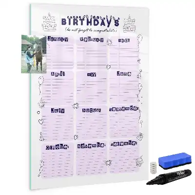 Glazen magneetbord met decoratieve print van Geboorteplaats