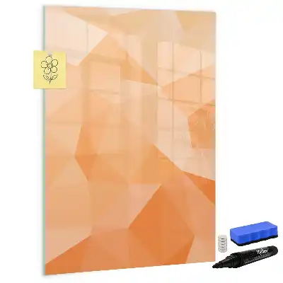 Glazen magneetbord met abstracte driehoeken print