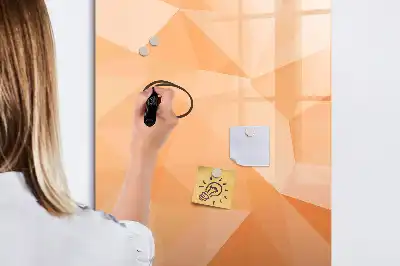 Glazen magneetbord met abstracte driehoeken print