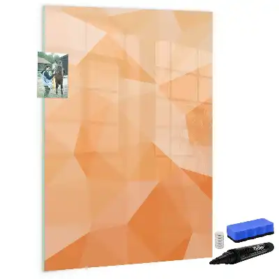 Glazen magneetbord met abstracte driehoeken print