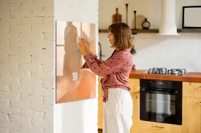 Glazen magneetbord met abstracte driehoeken print