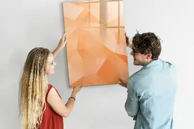 Glazen magneetbord met abstracte driehoeken print