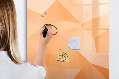 Glazen magneetbord met abstracte driehoeken print