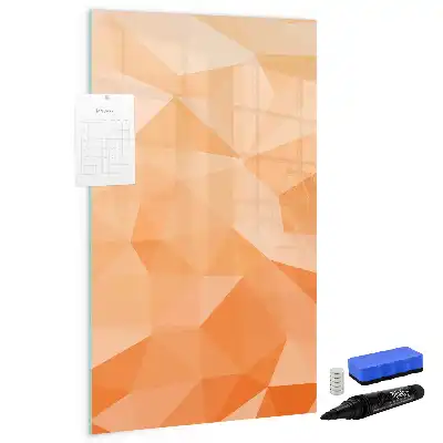 Glazen magneetbord met abstracte driehoeken print