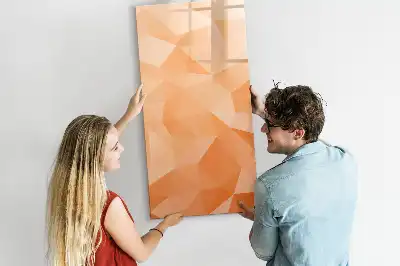 Glazen magneetbord met abstracte driehoeken print