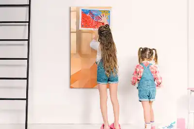 Glazen magneetbord met abstracte driehoeken print