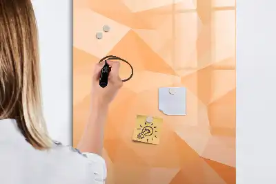 Glazen magneetbord met abstracte driehoeken print