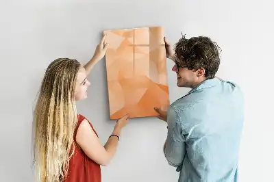 Glazen magneetbord met abstracte driehoeken print