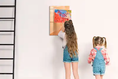 Glazen magneetbord met abstracte driehoeken print
