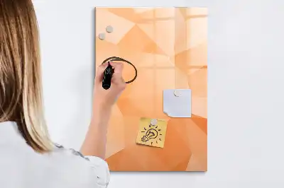 Glazen magneetbord met abstracte driehoeken print