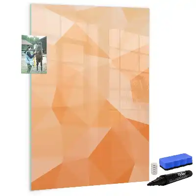 Glazen magneetbord met abstracte driehoeken print