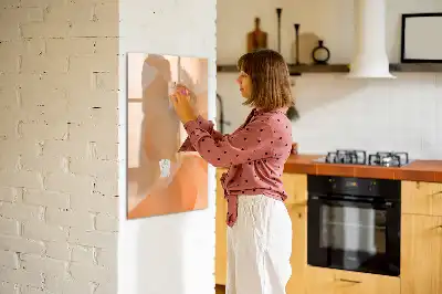 Glazen magneetbord met abstracte driehoeken print