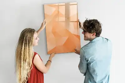 Glazen magneetbord met abstracte driehoeken print