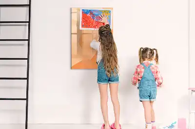 Glazen magneetbord met abstracte driehoeken print