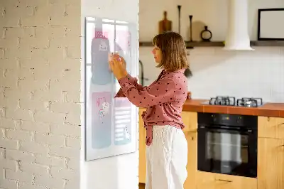 Eenhoorn planner magnetisch memobord van glas voor aan de muur