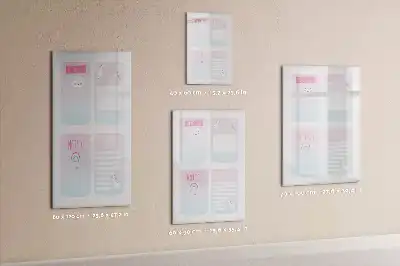 Eenhoorn planner magnetisch memobord van glas voor aan de muur