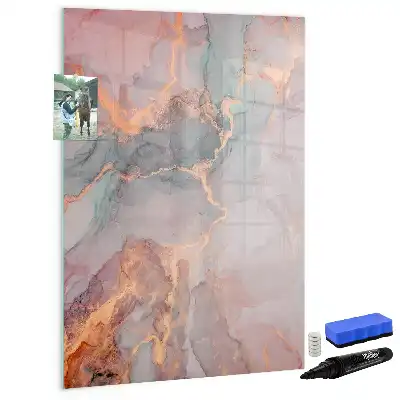 Glazen magneetbord met marmeren print uitvoering in marmer