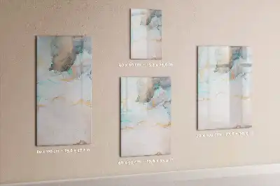 Magnetisch glazen memobord voor aan de muur met abstracte inktprint