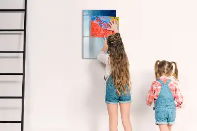 Glazen magneetbord met abstracte print water abstractie