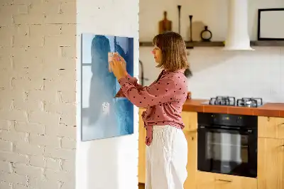 Glazen magneetbord met abstracte print water abstractie