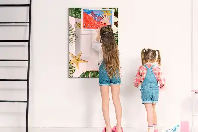 Magnetisch glazen memobord voor aan de muur Zomerframe