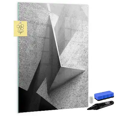 Glazen magneetbord met geometrische abstractie
