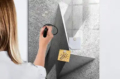 Glazen magneetbord met geometrische abstractie