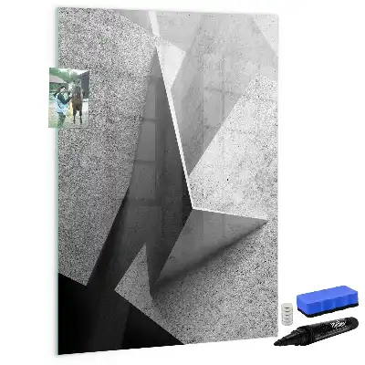 Glazen magneetbord met geometrische abstractie