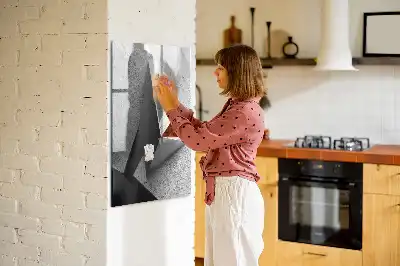 Glazen magneetbord met geometrische abstractie