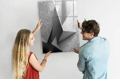Glazen magneetbord met geometrische abstractie