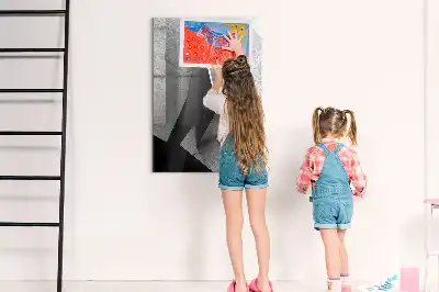 Glazen magneetbord met geometrische abstractie