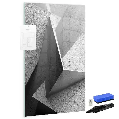 Glazen magneetbord met geometrische abstractie