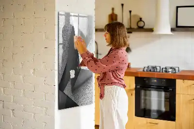 Glazen magneetbord met geometrische abstractie