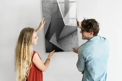 Glazen magneetbord met geometrische abstractie