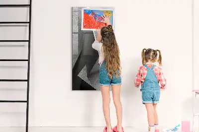 Glazen magneetbord met geometrische abstractie