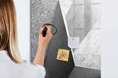 Glazen magneetbord met geometrische abstractie