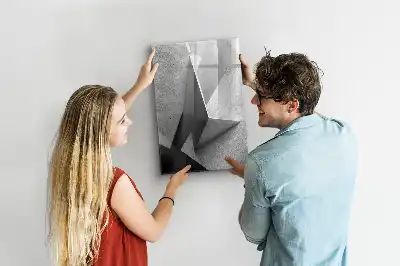 Glazen magneetbord met geometrische abstractie