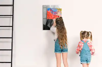 Glazen magneetbord met geometrische abstractie