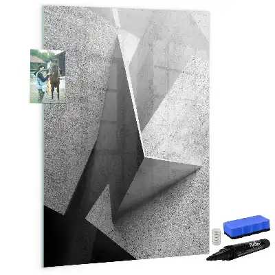 Glazen magneetbord met geometrische abstractie
