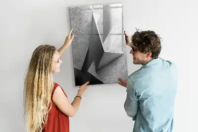 Glazen magneetbord met geometrische abstractie
