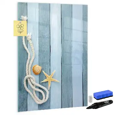Magnetisch glazen memobord met zee-thema