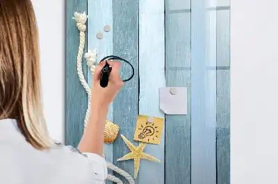 Magnetisch glazen memobord met zee-thema