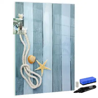 Magnetisch glazen memobord met zee-thema