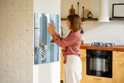 Magnetisch glazen memobord met zee-thema