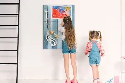 Magnetisch glazen memobord met zee-thema